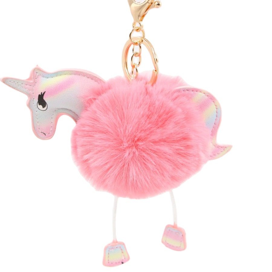 Magical Unicorn Fluffy Pom-Pom Keychain