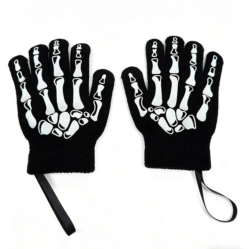 Spooky Skeleton Knit Gloves
