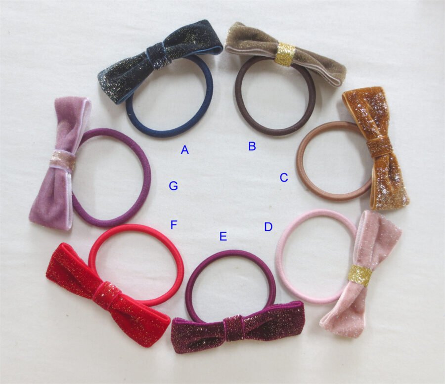Velvet Glitter Bow Hair Ties