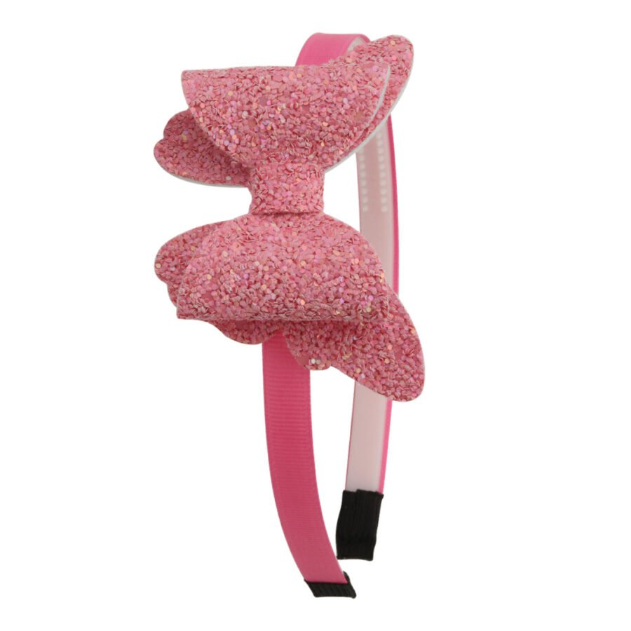 Glitter Butterfly Bow Headband Set