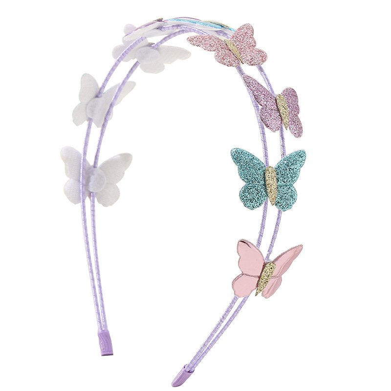 Dual-Track Lavender Butterfly Headband