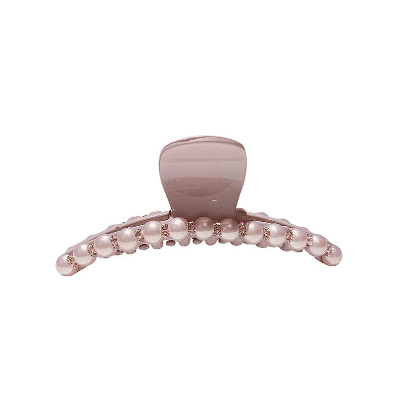 Elegant Pearl & Rhinestone Hair Claw Clip