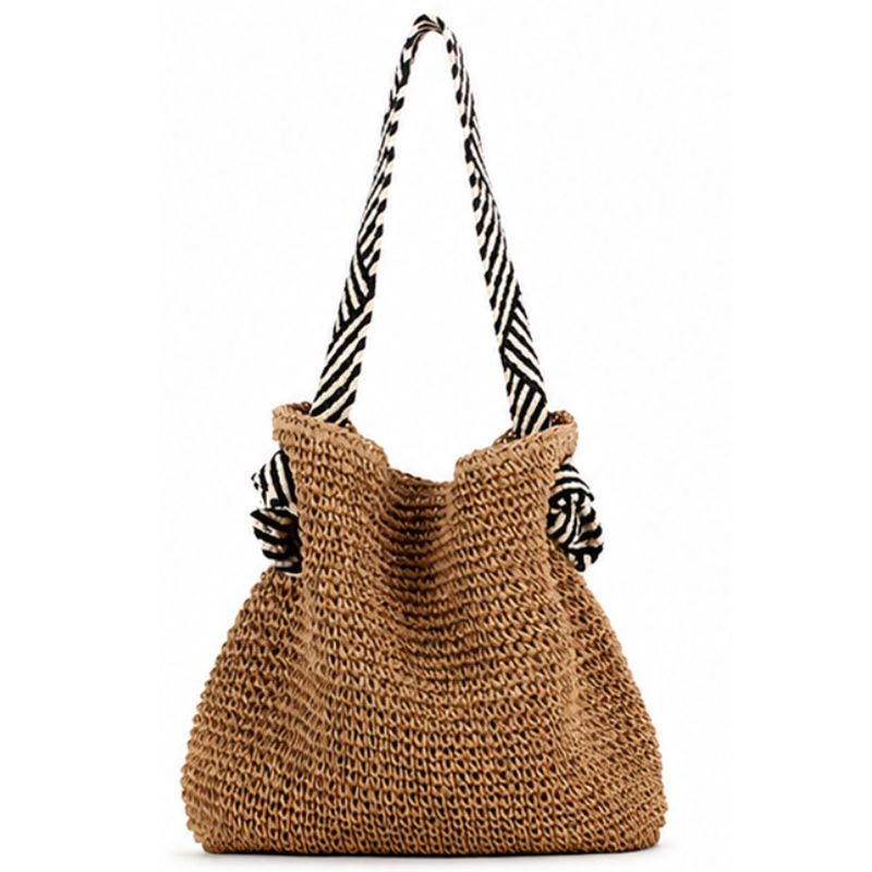 Woven Raffia Shopper Bag