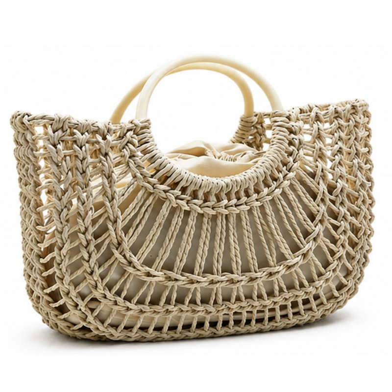 Woven Raffia Shopper Bag