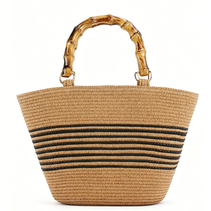 Woven Raffia Shopper Bag