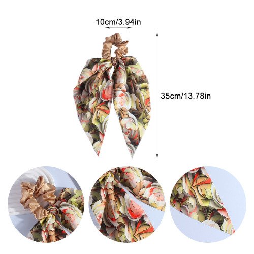 Floral Ribbon Scrunchie Hair Tie
